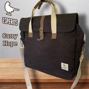 ESPEROS Baldwin Porter Black Brief Messenger Laptop Bag